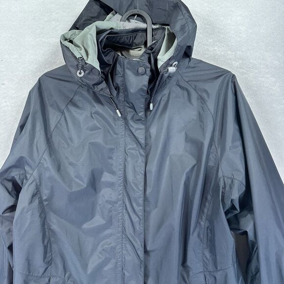 LL Bean Stowaway Gore-Tex Rain Jacket Womens Small Black Hooded Zip Up Hiking - Picture 14 of 16